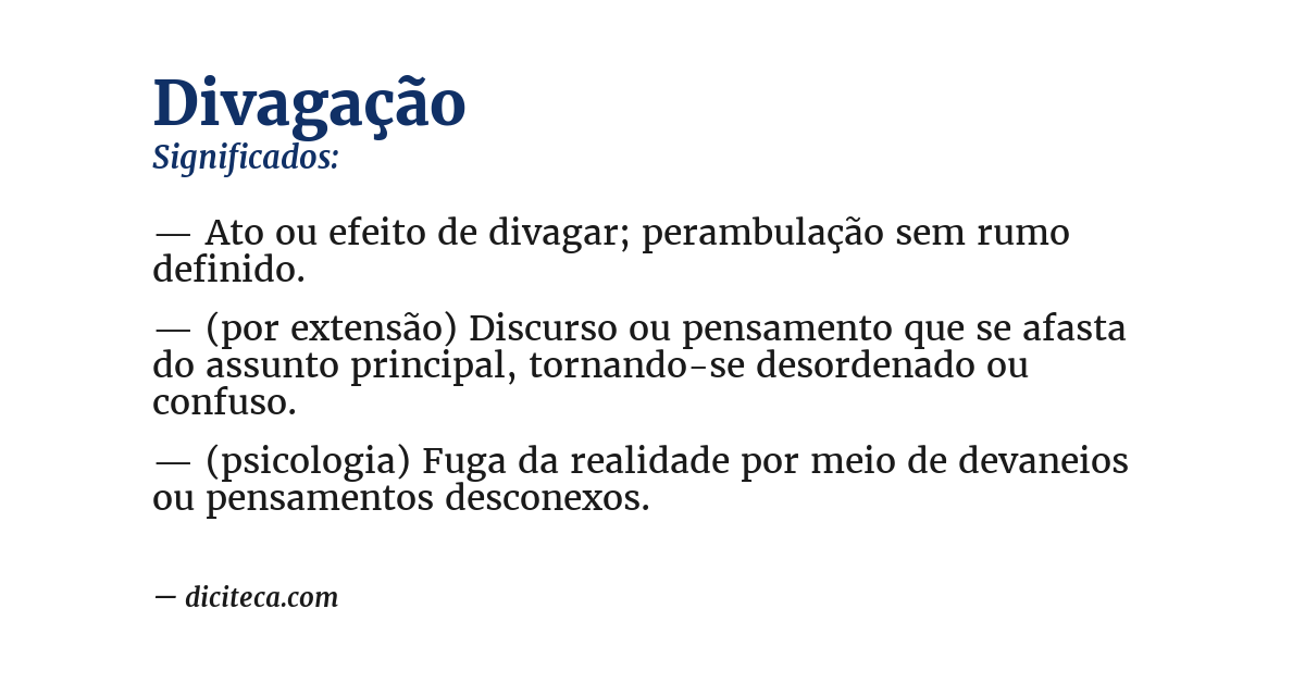 Significado de divagação