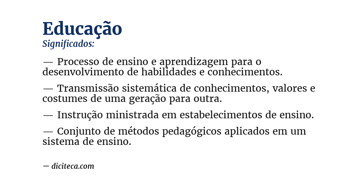 Significado de educação