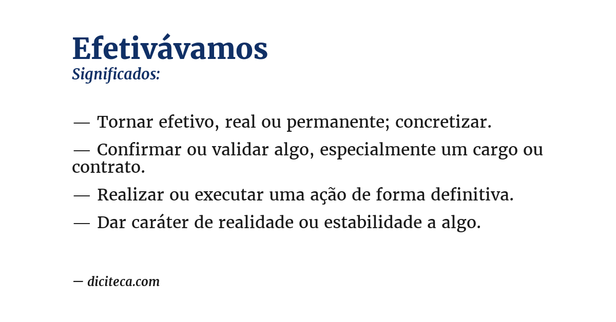 Significado de efetivávamos