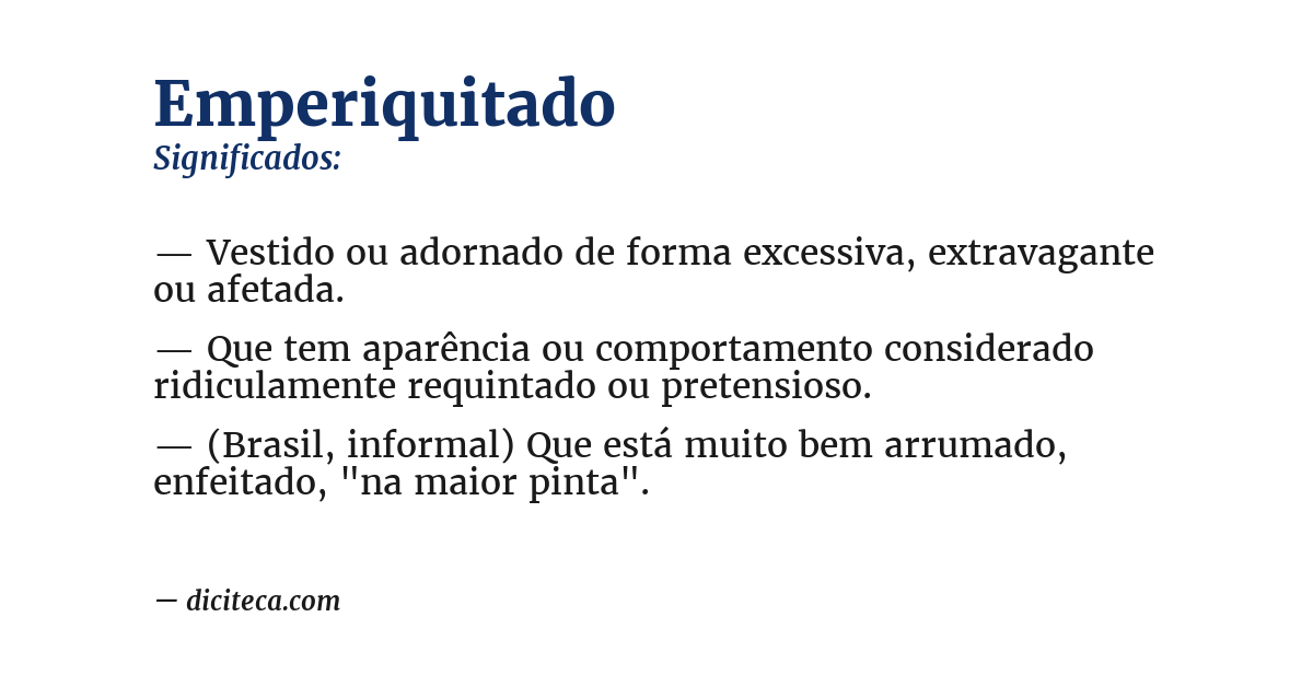Significado de emperiquitado