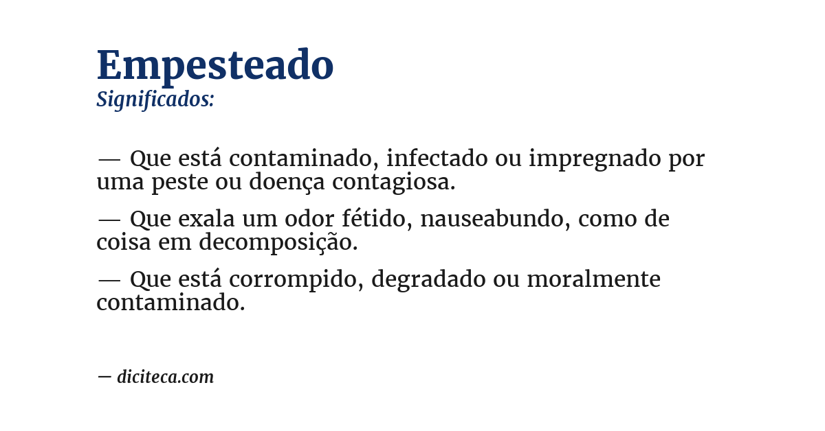 Significado de empesteado