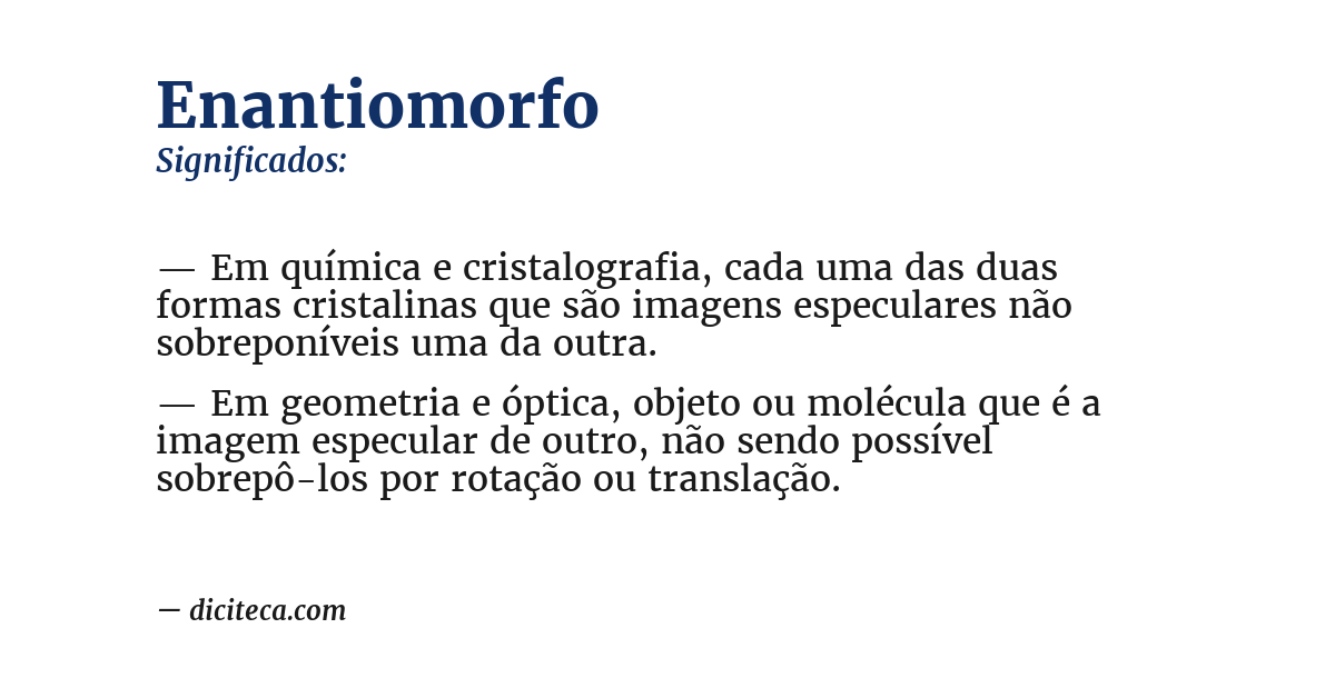 Significado de enantiomorfo