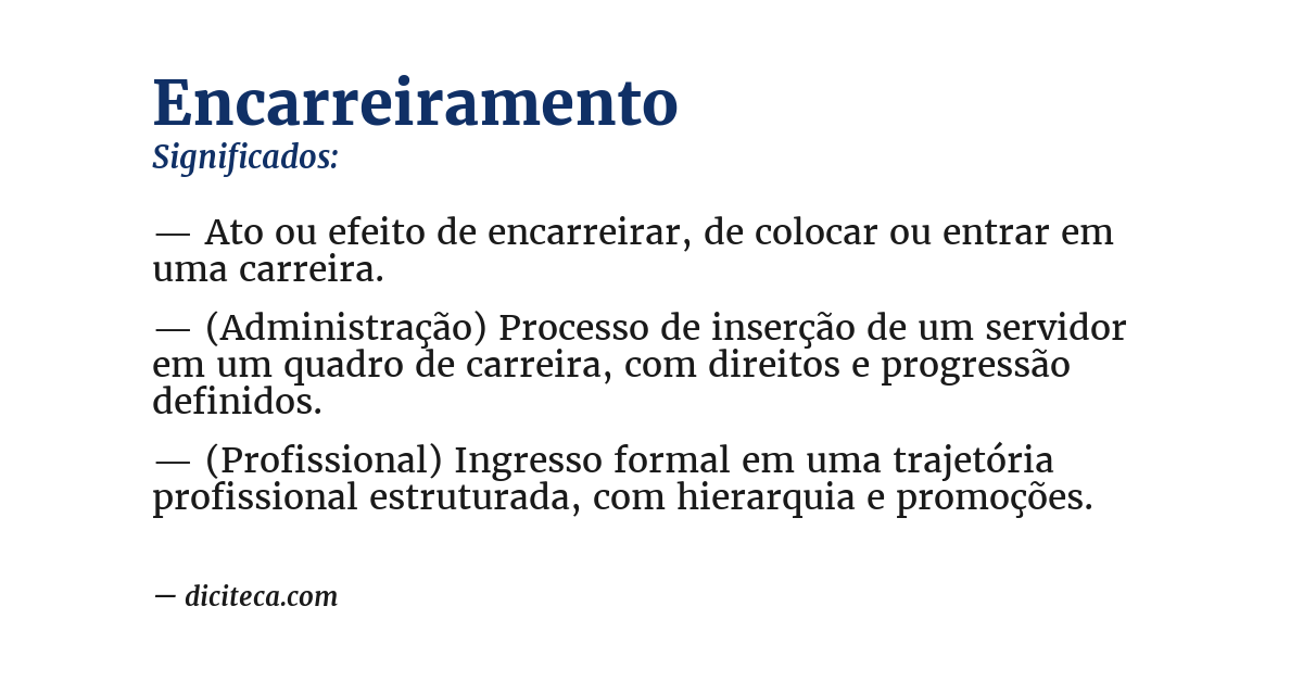 Significado de encarreiramento