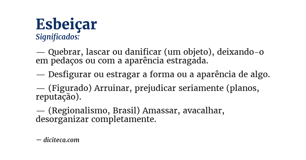 Significado de esbeiçar