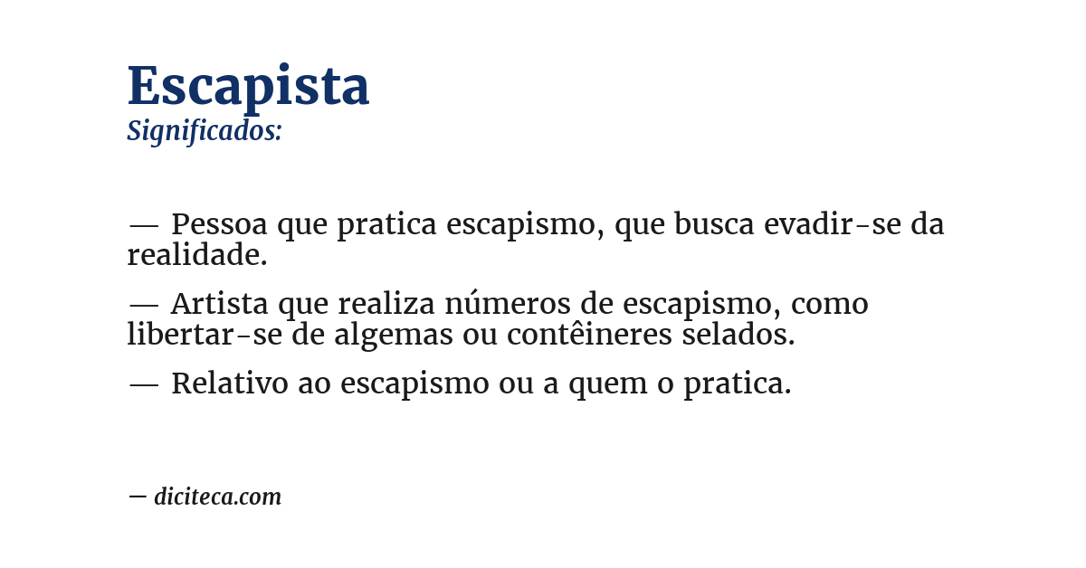 Significado de escapista