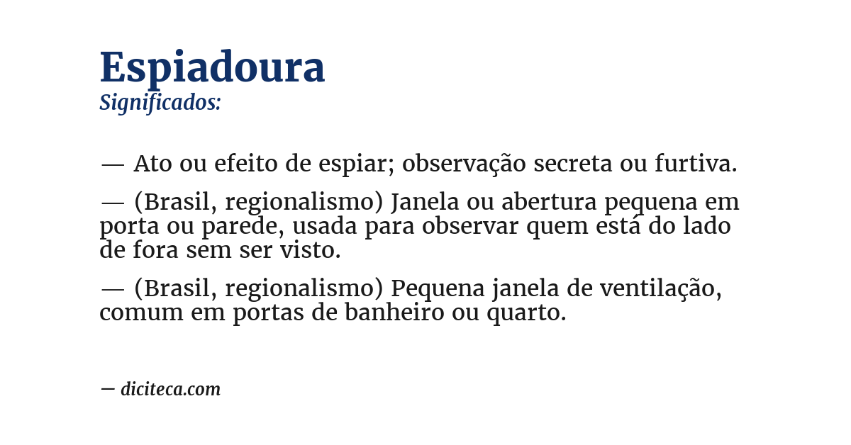 Significado de espiadoura