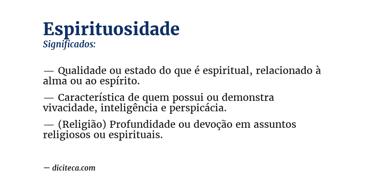 Significado de espirituosidade