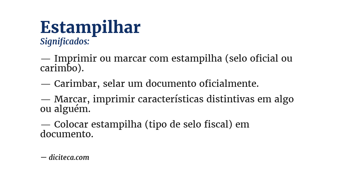 Significado de estampilhar