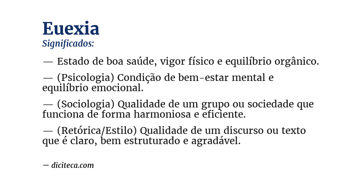 Significado de euexia