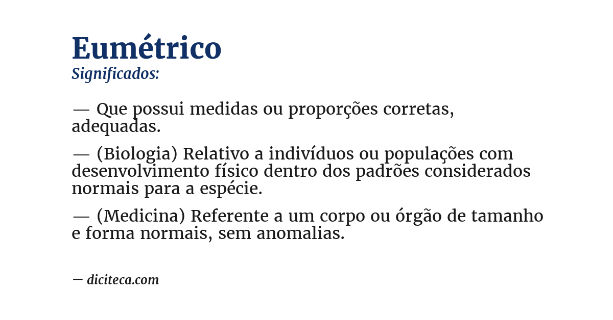 Significado de eumétrico