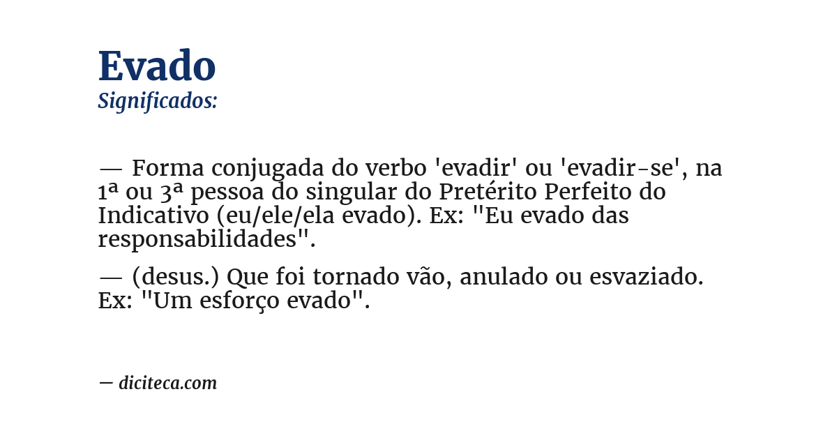 Significado de evado