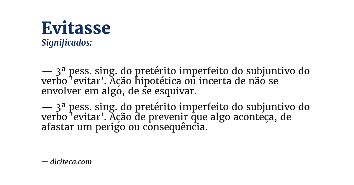 Significado de evitasse