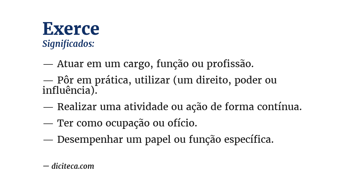 Significado de exerce