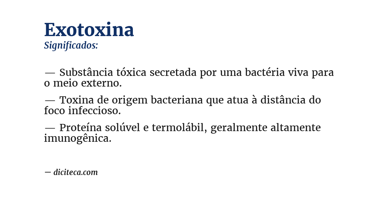 Significado de exotoxina