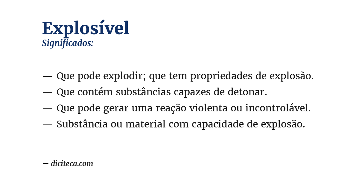 Significado de explosível