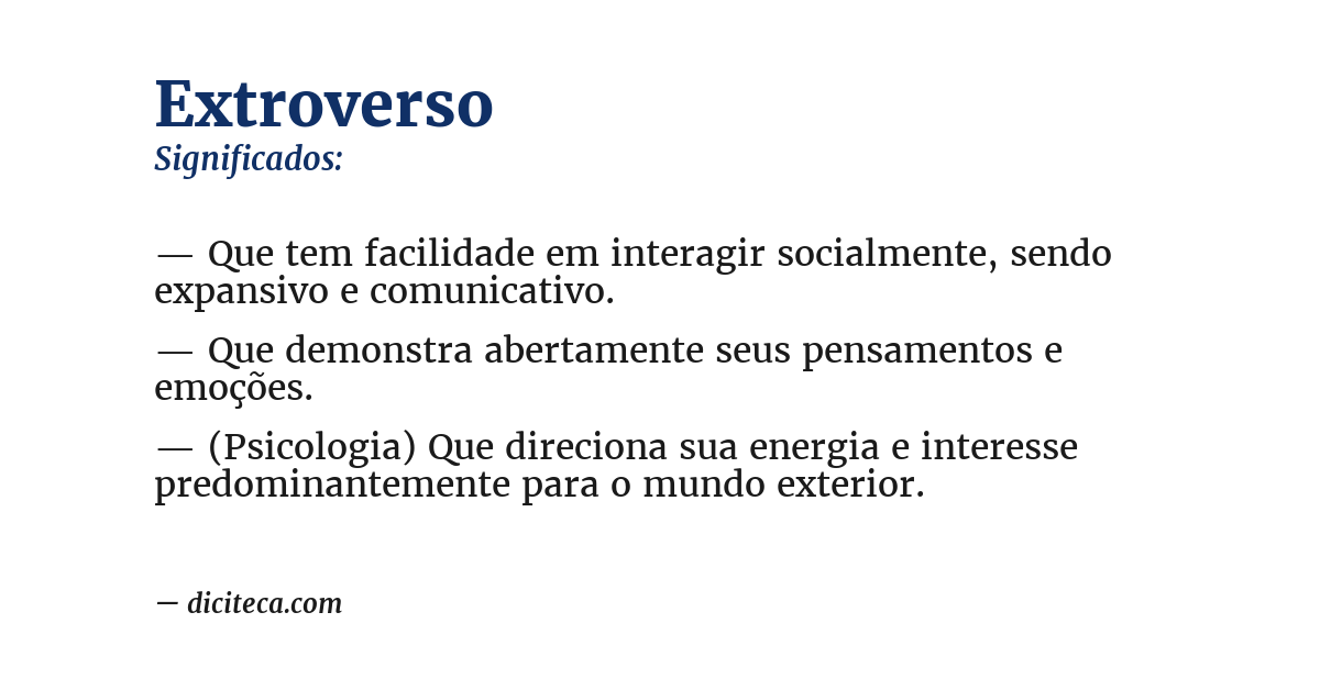 Significado de extroverso