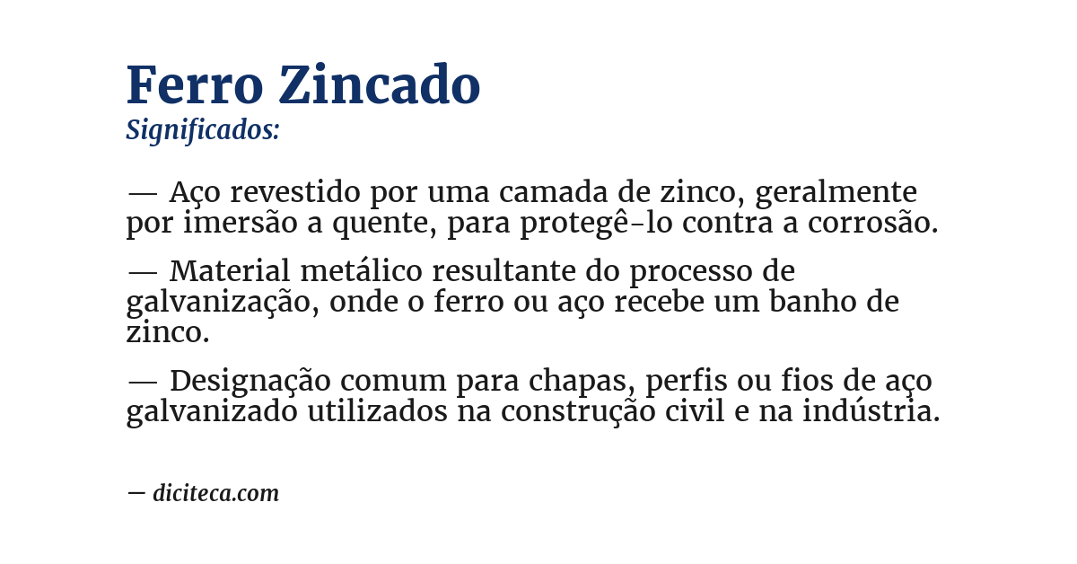 Significado de ferro zincado