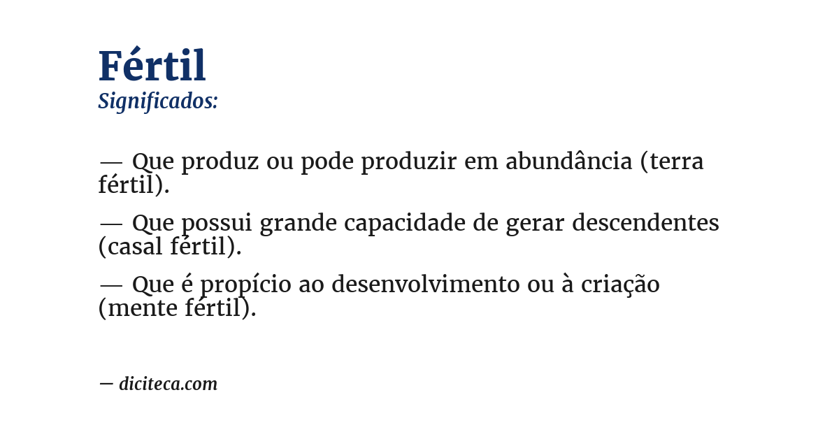 Significado de fértil