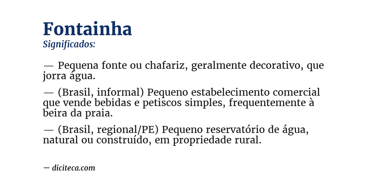 Significado de fontainha