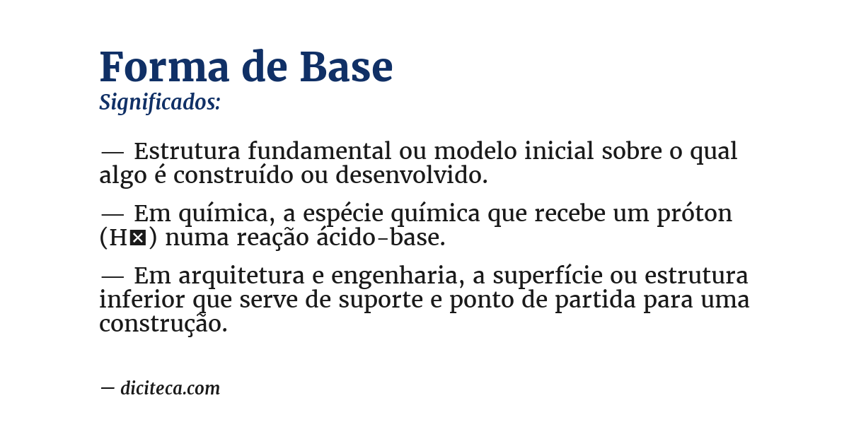 Significado de forma de base
