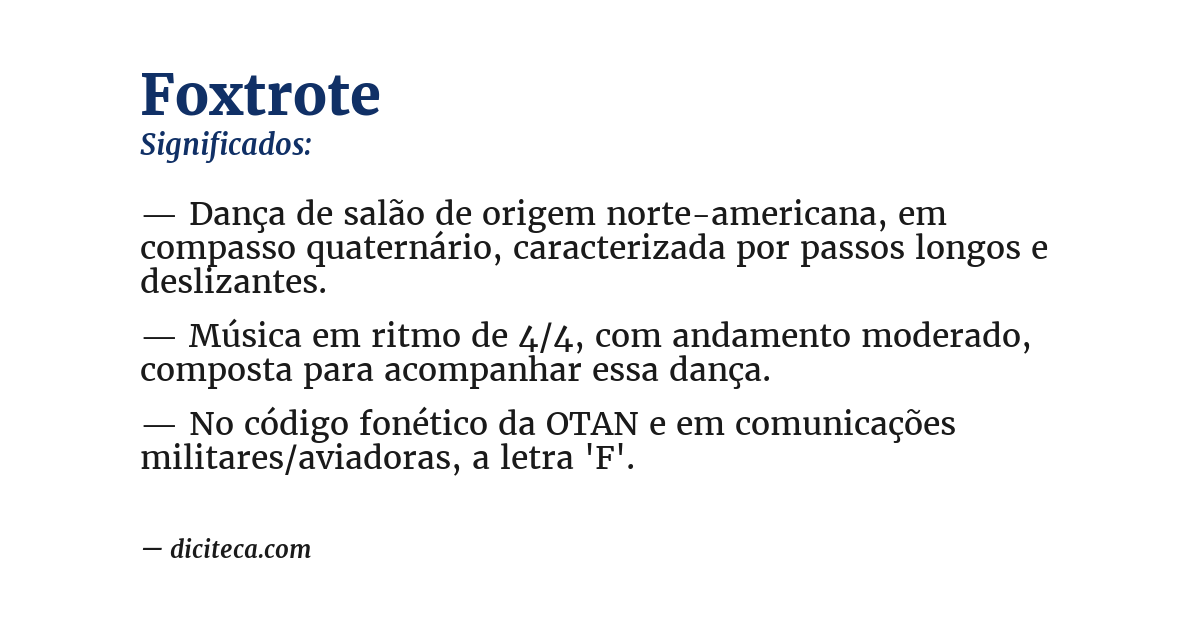 Significado de foxtrote