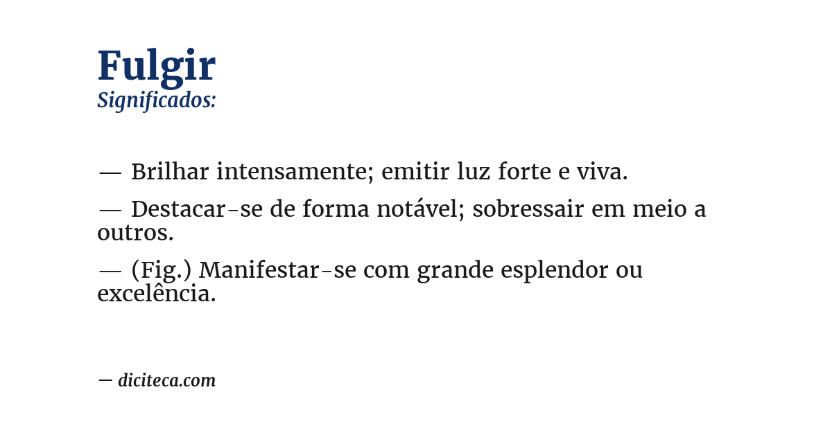 Significado de fulgir