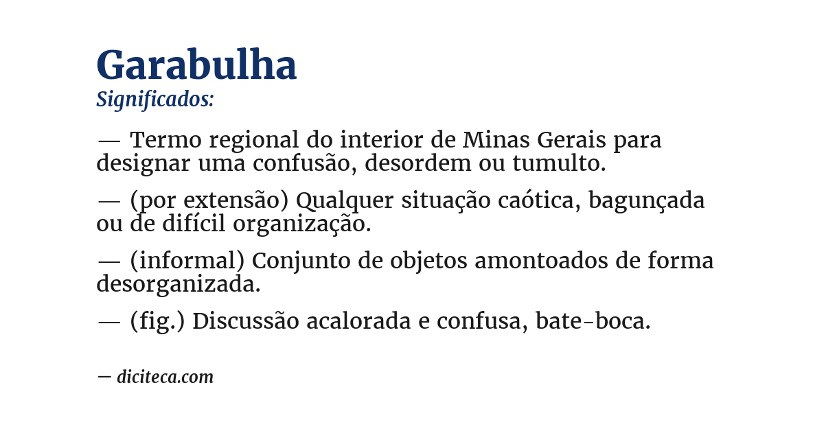 Significado de garabulha