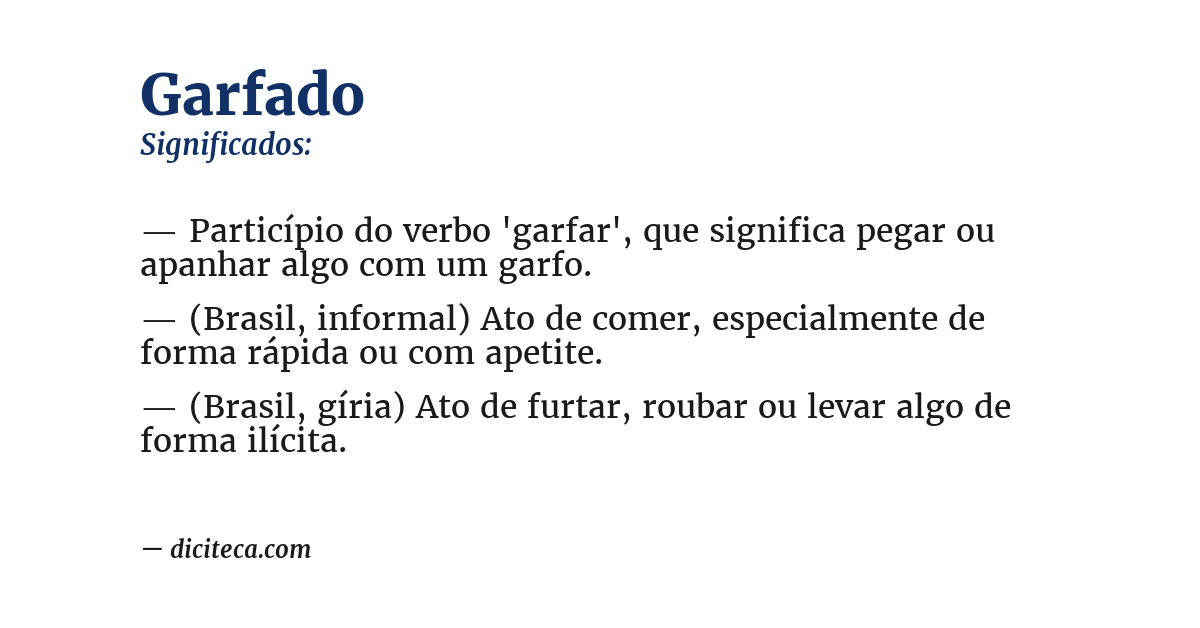 Significado de garfado