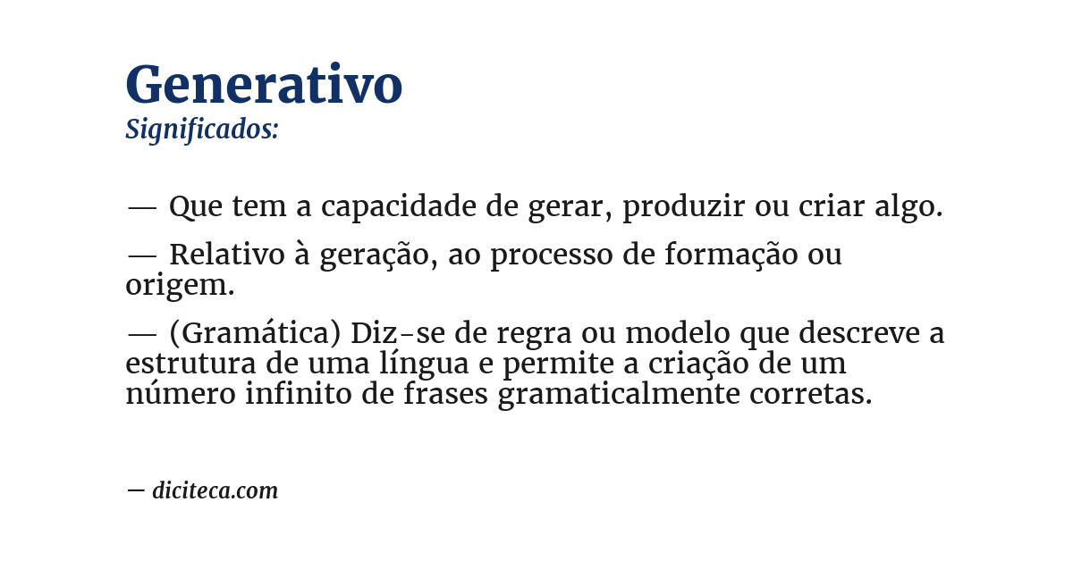 Significado de generativo