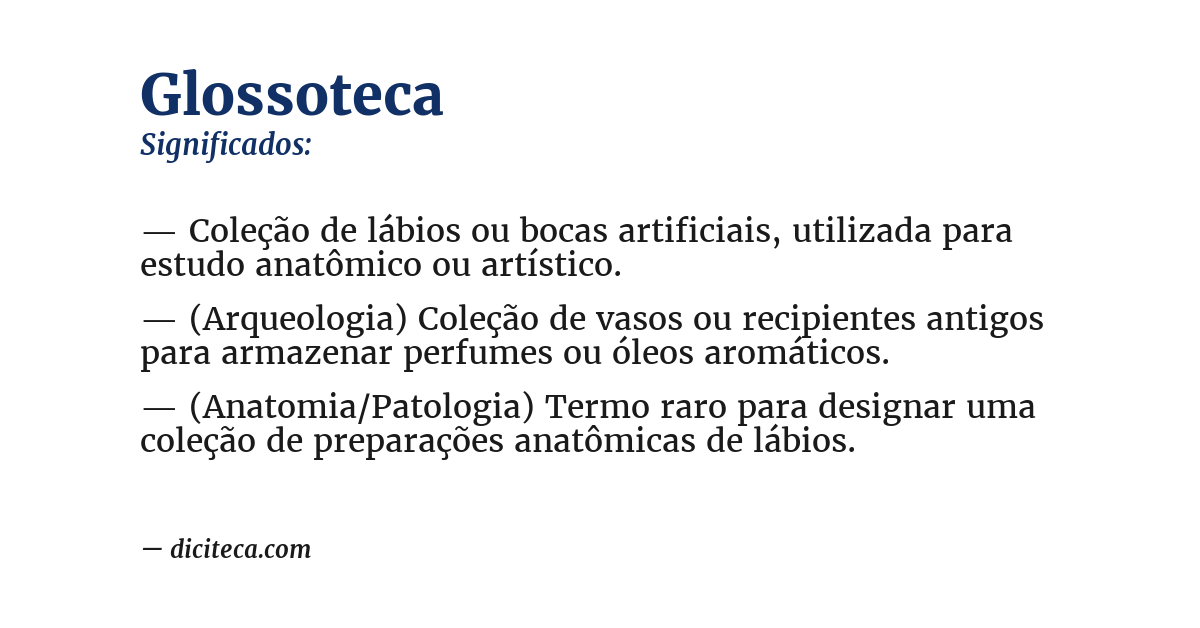 Significado de glossoteca