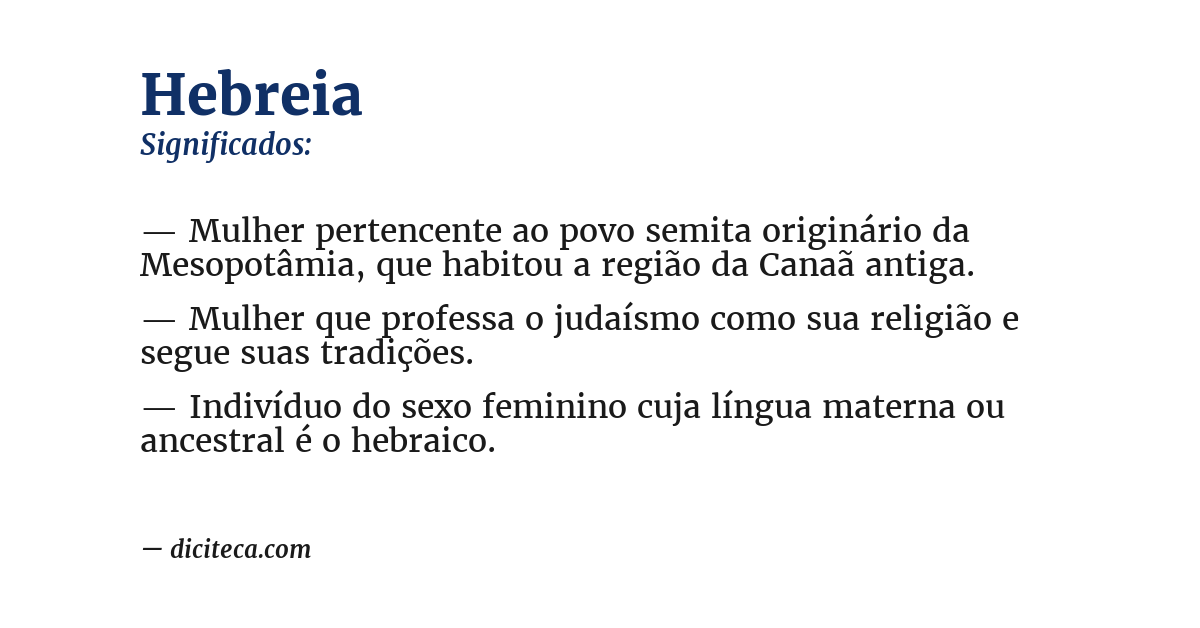 Significado de hebreia