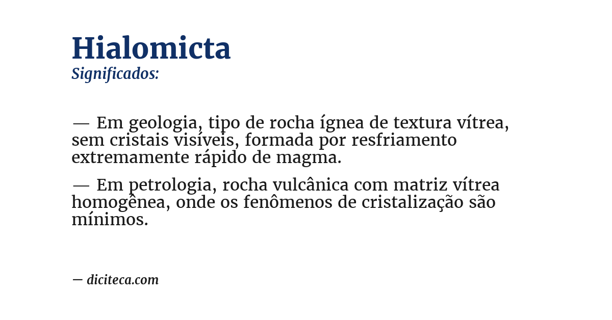 Significado de hialomicta