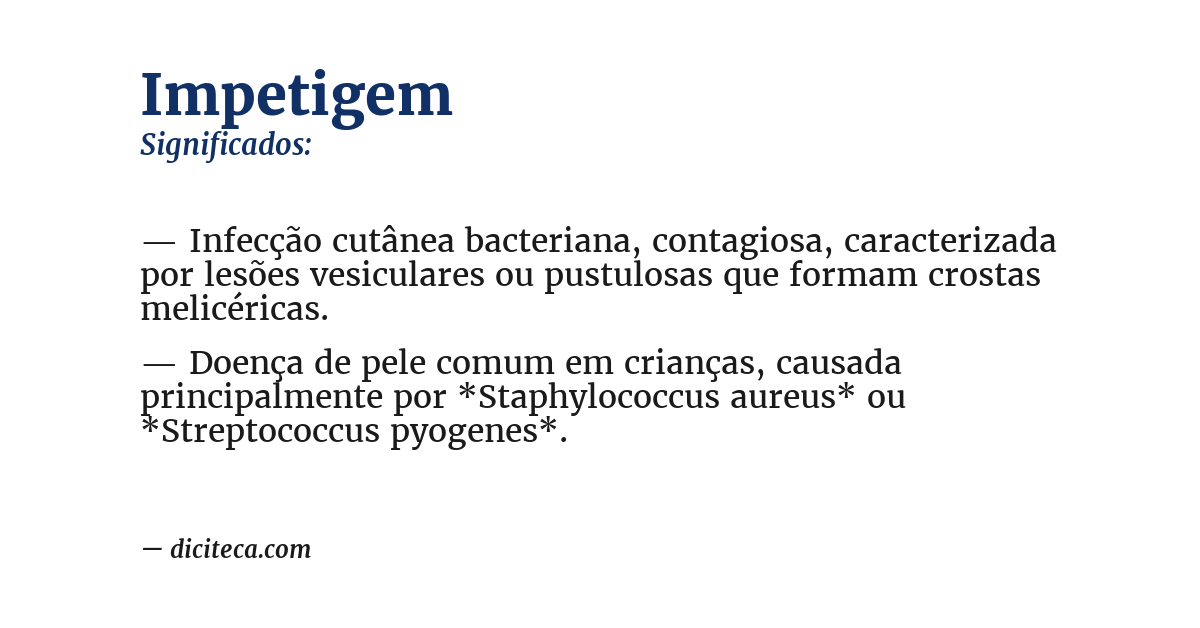 Significado de impetigem