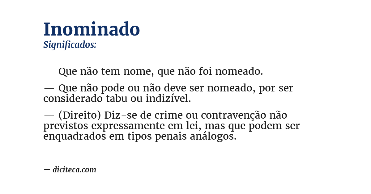 Significado de inominado