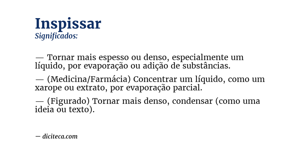 Significado de inspissar