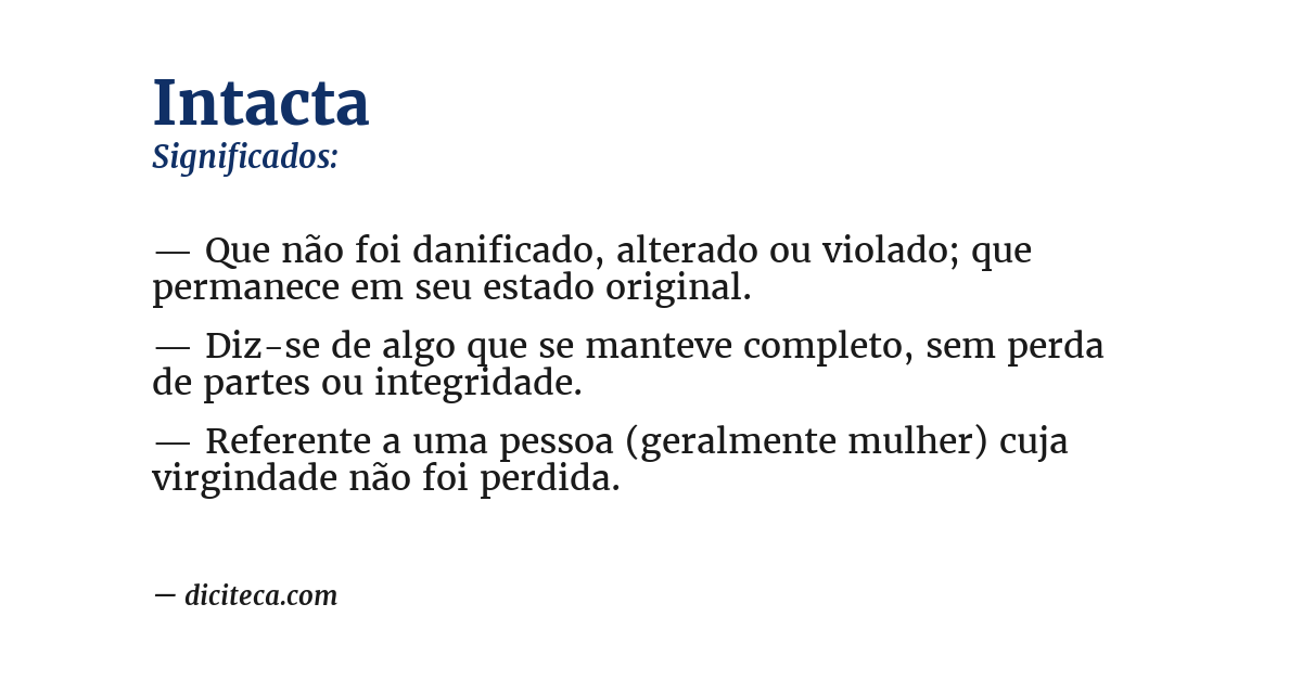 Significado de intacta