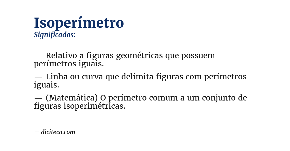 Significado de isoperímetro