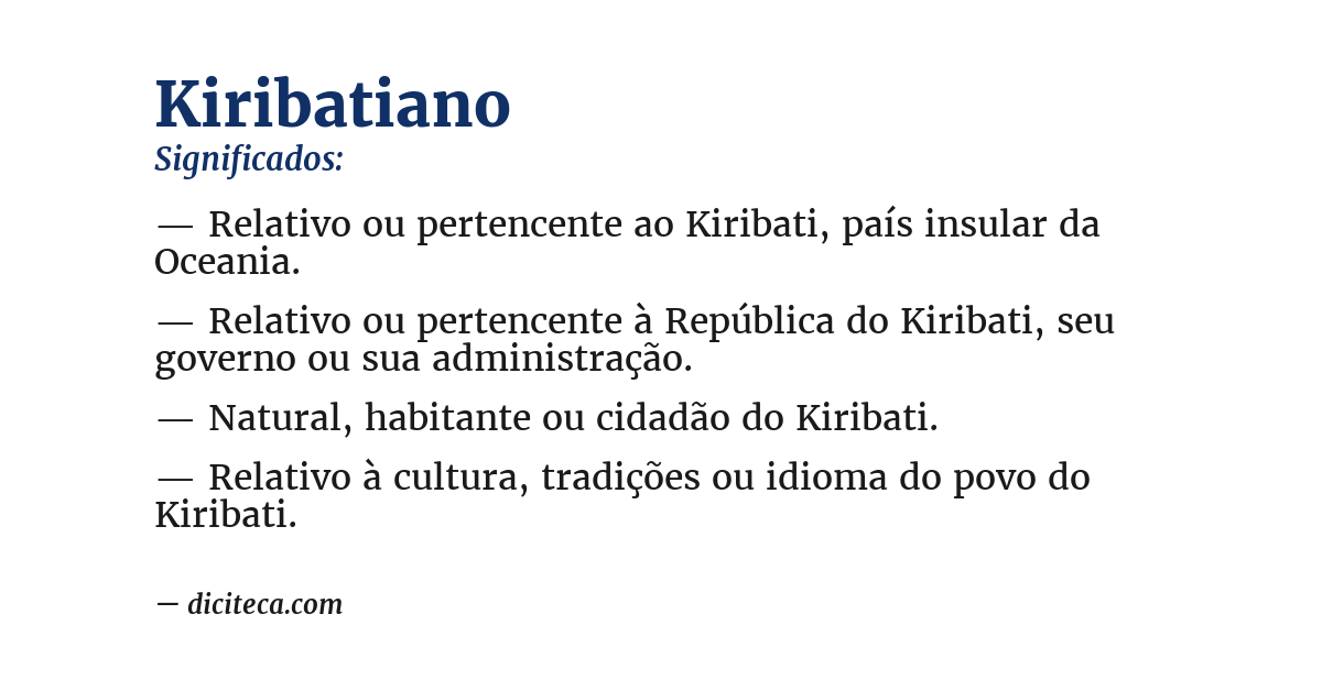 Significado de kiribatiano