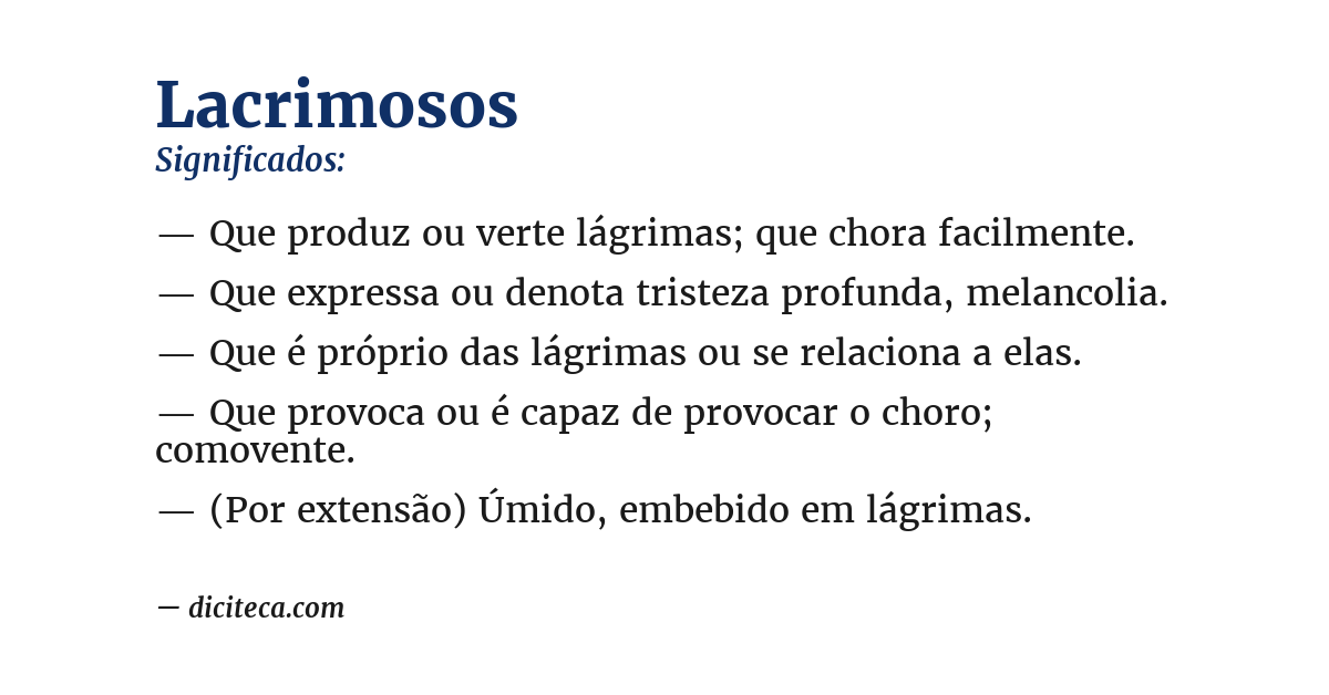 Significado de lacrimosos