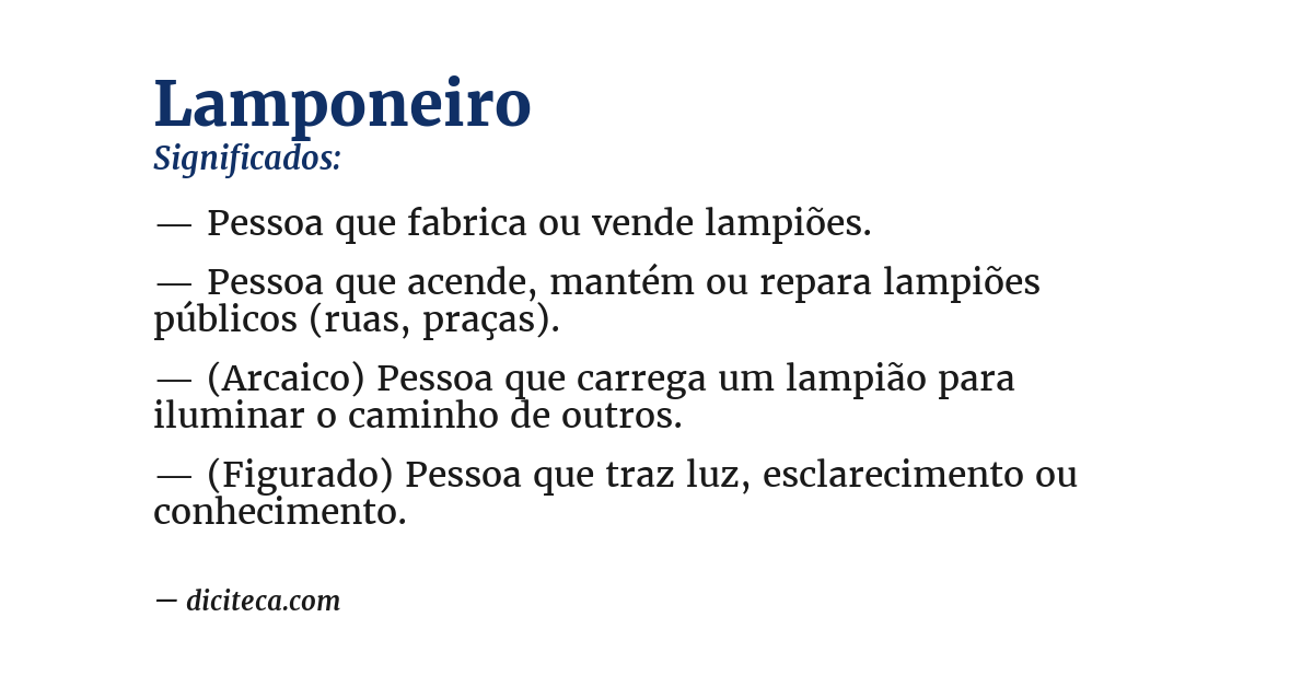 Significado de lamponeiro