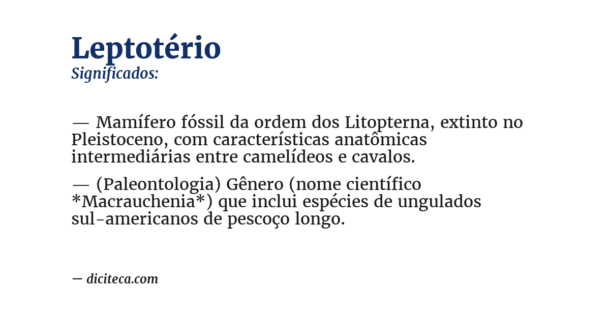 Significado de leptotério
