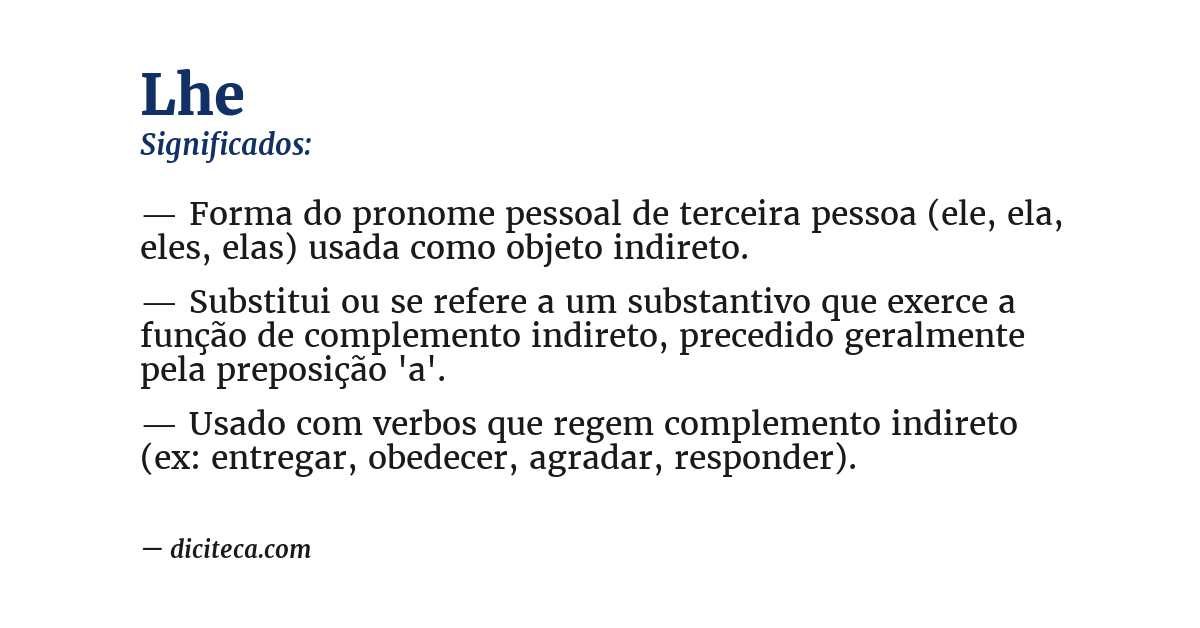 Significado de lhe