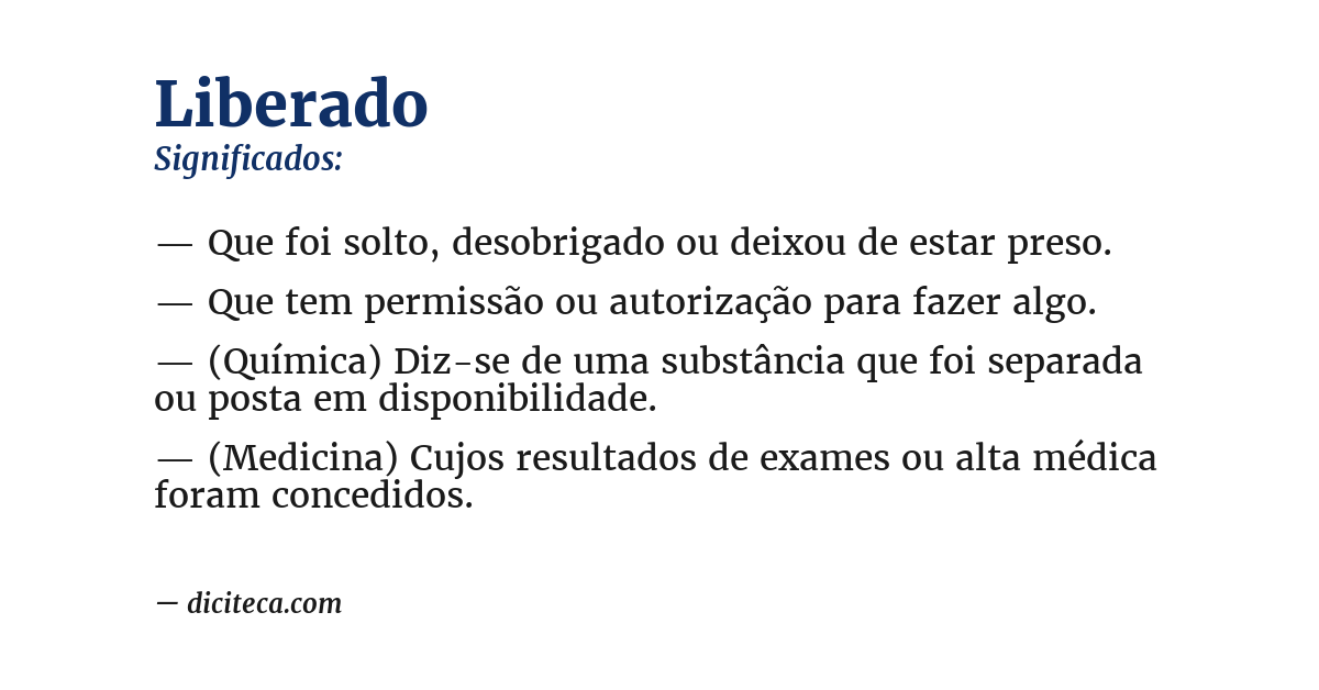 Significado de liberado