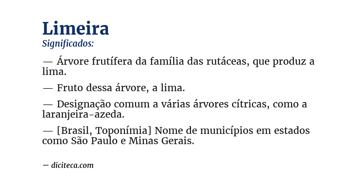 Significado de limeira