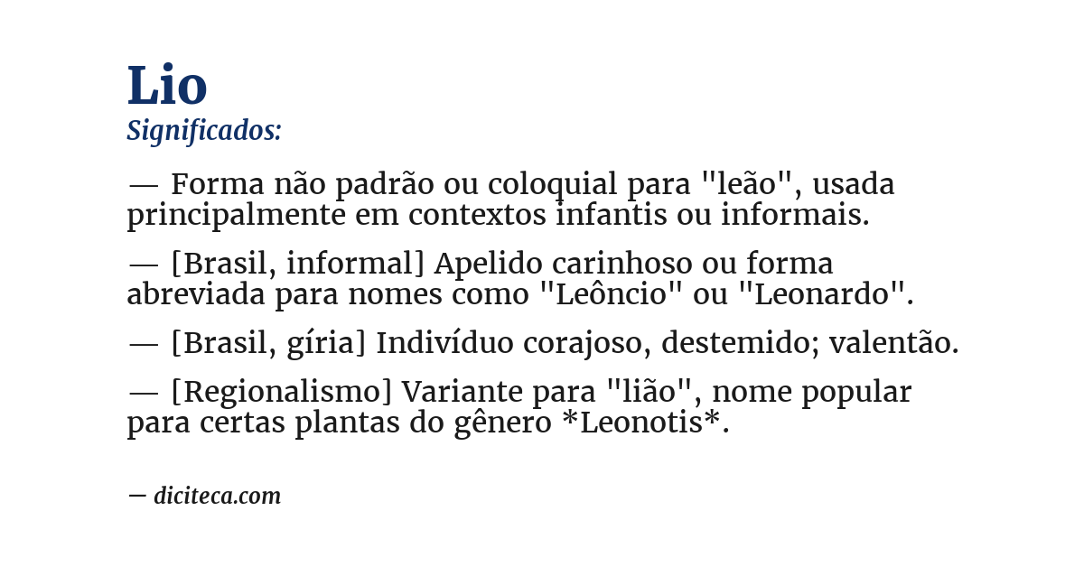 Significado de lio