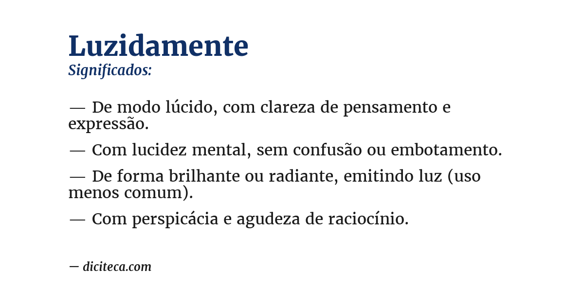 Significado de luzidamente
