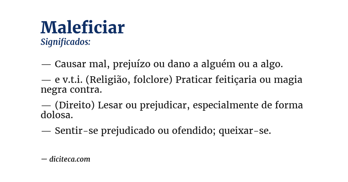 Significado de maleficiar