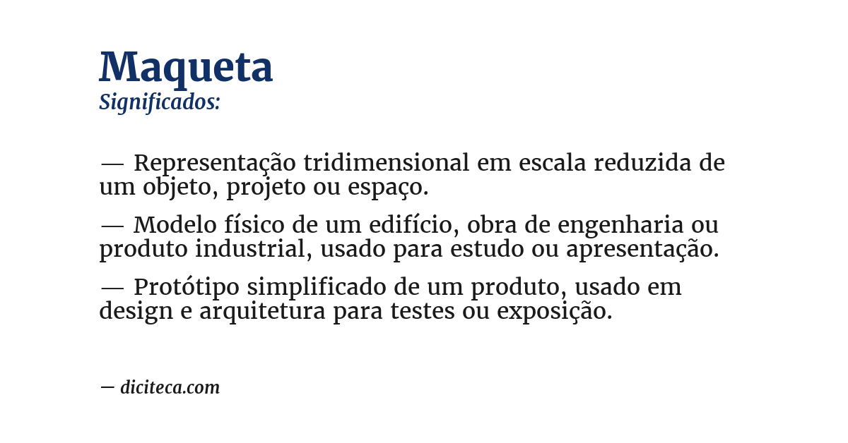 Significado de maqueta
