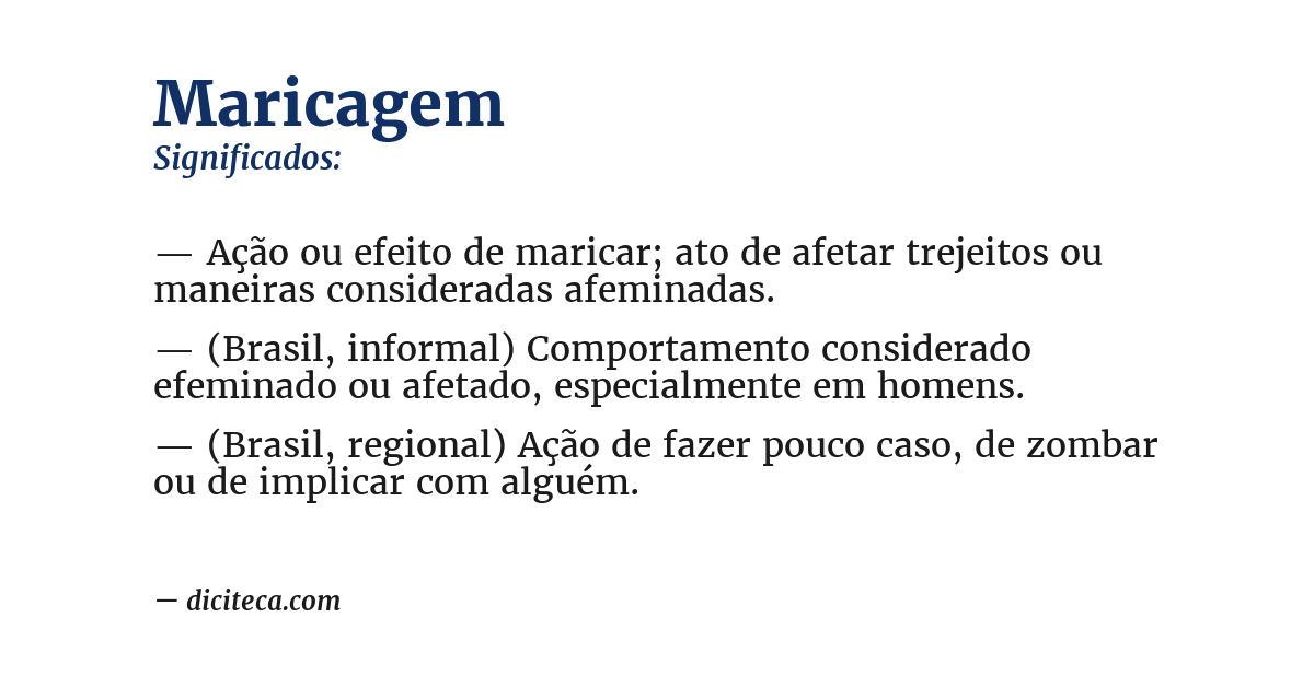 Significado de maricagem