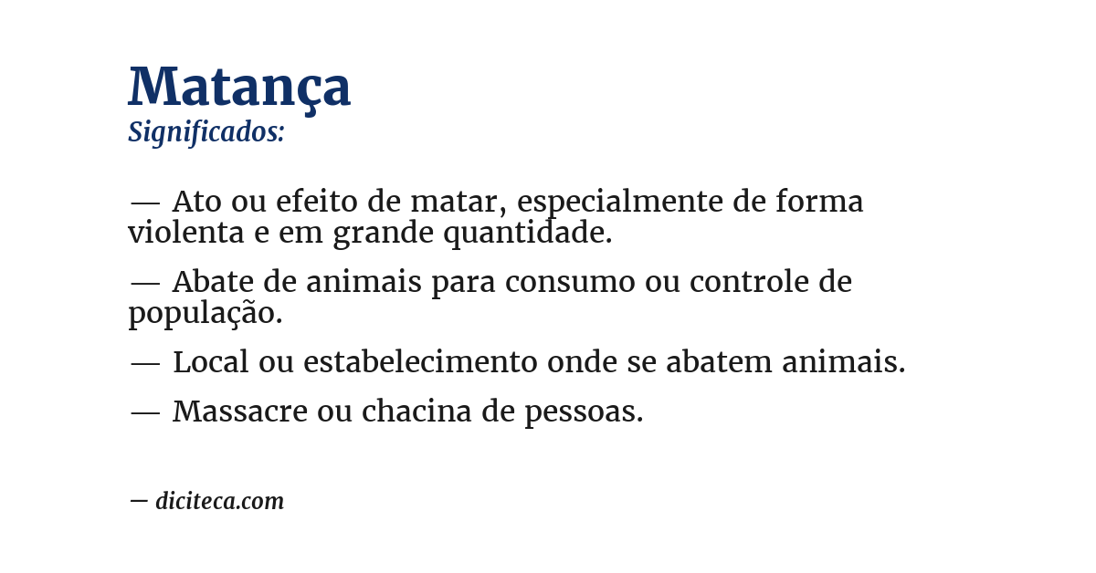 Significado de matança